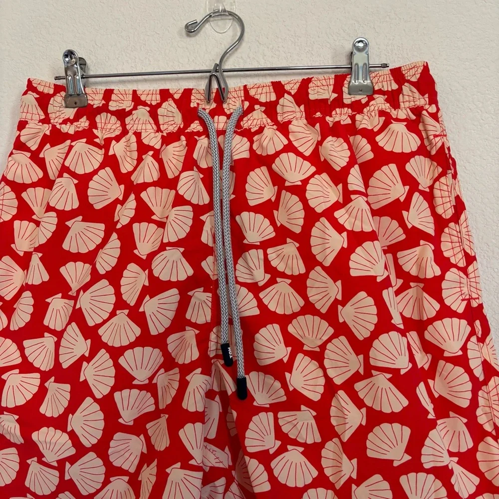 Tom & Teddy Mens Shell Trunks Vanilla Swim Shorts NWT